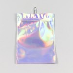 5.0" x 6.75" Holographic Mylar Foil Vista Pouch with Clear Side and Zipper (1,000/case) - 05VSTH0675OZE