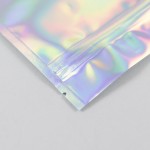 5.0" x 6.75" Holographic Mylar Foil Vista Pouch with Clear Side and Zipper (1,000/case) - 05VSTH0675OZE